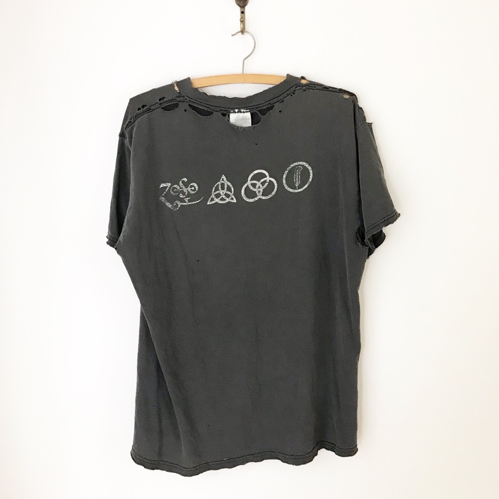 90s Led Zeppelin Grunge Graphic Band Tee Authentic - Picture 7 of 8